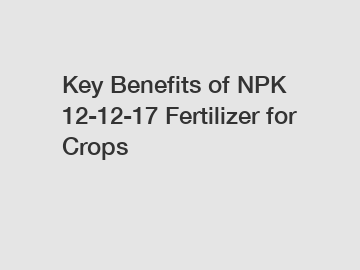 Key Benefits of NPK 12-12-17 Fertilizer for Crops