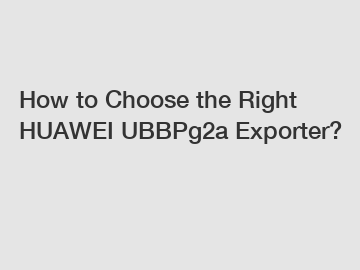 How to Choose the Right HUAWEI UBBPg2a Exporter?