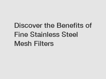 Discover the Benefits of Fine Stainless Steel Mesh Filters
