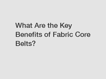 What Are the Key Benefits of Fabric Core Belts?