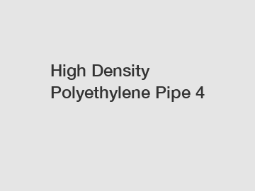 High Density Polyethylene Pipe 4