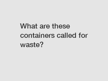 What are these containers called for waste?