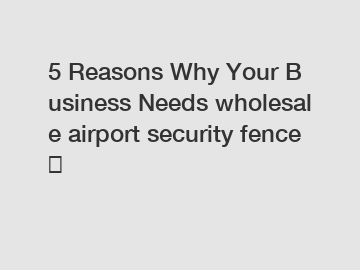 5 Reasons Why Your Business Needs wholesale airport security fence ？