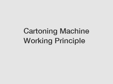 Cartoning Machine Working Principle Cartoning Machine Working Principle