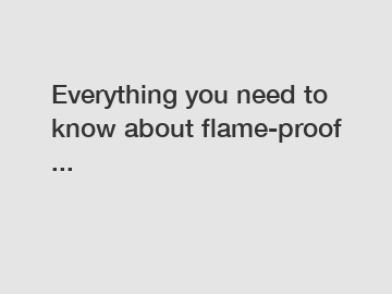 Everything you need to know about flame-proof ...