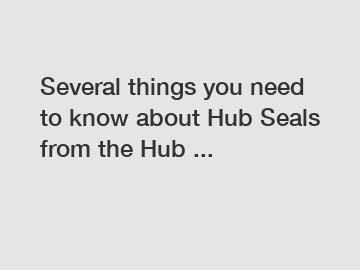 Several things you need to know about Hub Seals from the Hub ...