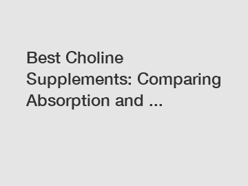 Best Choline Supplements: Comparing Absorption and ...