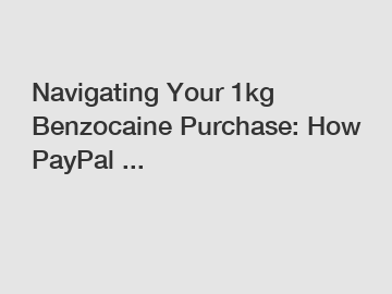 Navigating Your 1kg Benzocaine Purchase: How PayPal ...