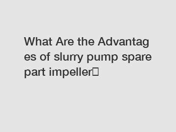 What&nbsp;Are&nbsp;the&nbsp;Advantages&nbsp;of slurry pump spare part impeller？