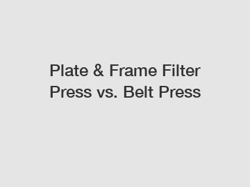 Plate & Frame Filter Press vs. Belt Press