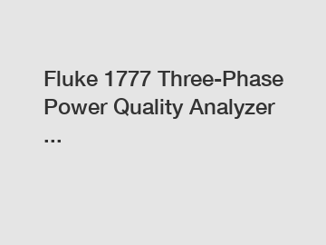 Fluke 1777 Three-Phase Power Quality Analyzer ...