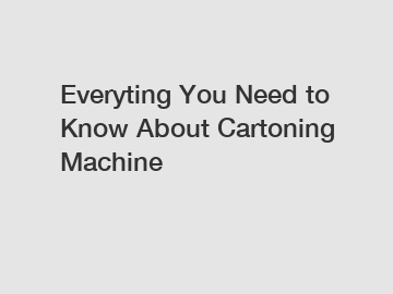 Everyting You Need to Know About Cartoning Machine