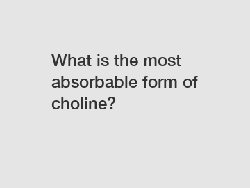 What is the most absorbable form of choline?