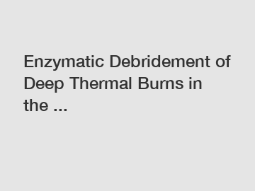 Enzymatic Debridement of Deep Thermal Burns in the ...