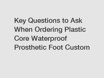Key Questions to Ask When Ordering Plastic Core Waterproof Prosthetic Foot Custom