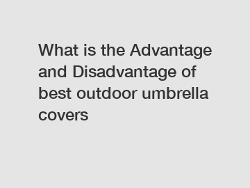 What is the Advantage and Disadvantage of  best outdoor umbrella covers