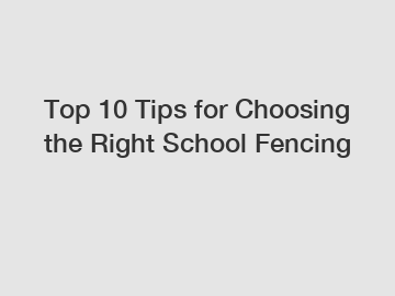 Top 10 Tips for Choosing the Right School Fencing