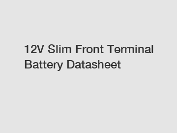 12V Slim Front Terminal Battery Datasheet
