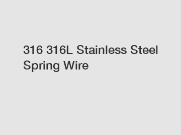 316 316L Stainless Steel Spring Wire