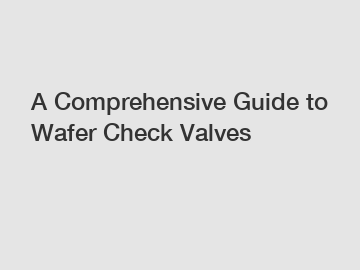 A Comprehensive Guide to Wafer Check Valves