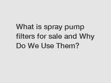 What is spray pump filters for sale and Why Do We Use Them?