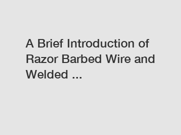 A Brief Introduction of Razor Barbed Wire and Welded ...