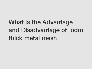 What is the Advantage and Disadvantage of  odm thick metal mesh