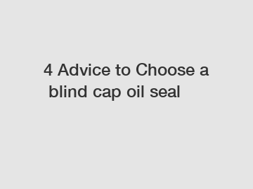 4 Advice to Choose a blind cap oil seal