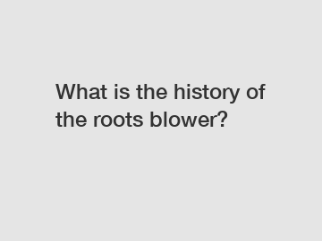 What is the history of the roots blower?