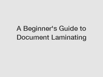 A Beginner's Guide to Document Laminating