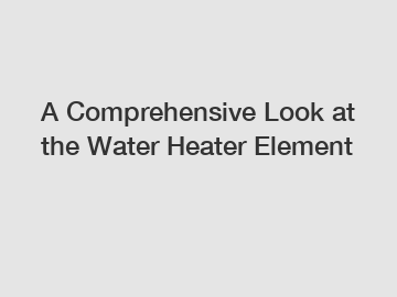 A Comprehensive Look at the Water Heater Element