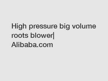 High pressure big volume roots blower| Alibaba.com