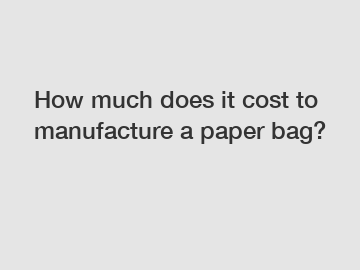 How much does it cost to manufacture a paper bag?