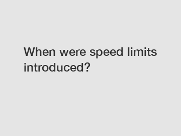 When were speed limits introduced?