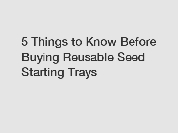 5 Things to Know Before Buying Reusable Seed Starting Trays
