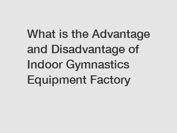 What is the Advantage and Disadvantage of  Indoor Gymnastics Equipment Factory
