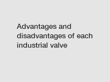 Advantages and disadvantages of each industrial valve