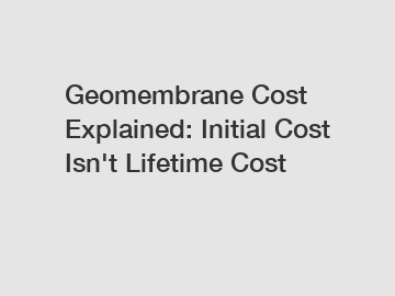 Geomembrane Cost Explained: Initial Cost Isn't Lifetime Cost