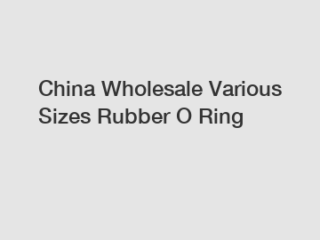 China Wholesale Various Sizes Rubber O Ring