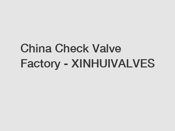 China Check Valve Factory - XINHUIVALVES
