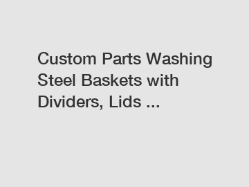 Custom Parts Washing Steel Baskets with Dividers, Lids ...