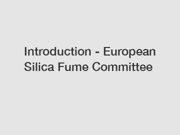 Introduction - European Silica Fume Committee