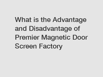 What is the Advantage and Disadvantage of  Premier Magnetic Door Screen Factory