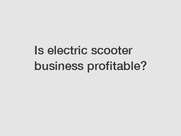Is electric scooter business profitable?