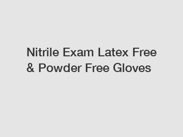 Nitrile Exam Latex Free & Powder Free Gloves