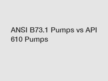 ANSI B73.1 Pumps vs API 610 Pumps