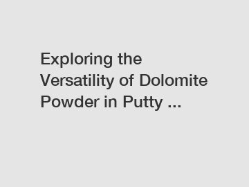 Exploring the Versatility of Dolomite Powder in Putty ...