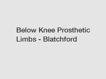 Below Knee Prosthetic Limbs - Blatchford