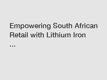 Empowering South African Retail with Lithium Iron ...