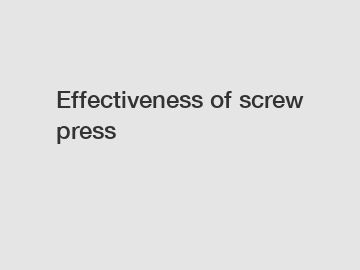 Effectiveness of screw press